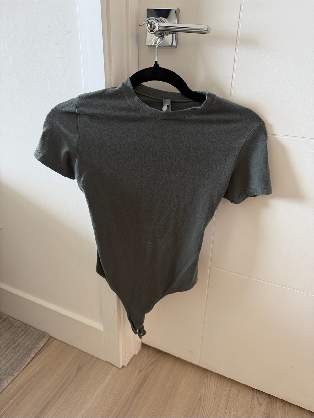 Skims Olive Green Short-Sleeve Bodysuit